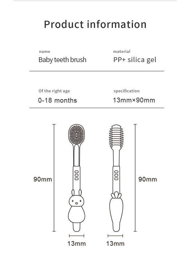 Liquid Silicone Baby Toothbrush  Set,  Baby Newborn Tongue Cleaner Kids Oral Toothbrush for  0-18M Infant Toddler - Image 2